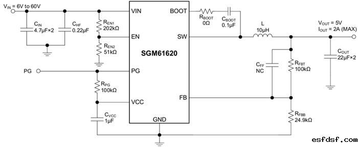 覆盖60V高压输入！圣邦微SGM61620提供紧凑高效的解决方案